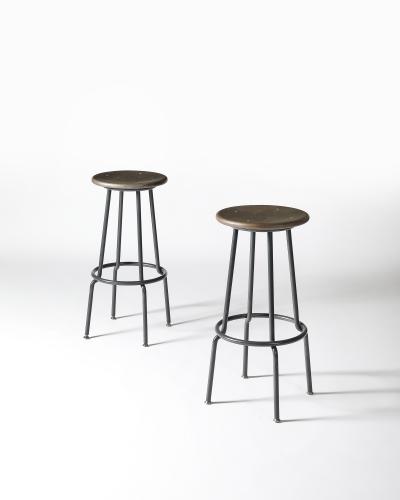 Steel and Brushed Aluminum Stool United States 20th C