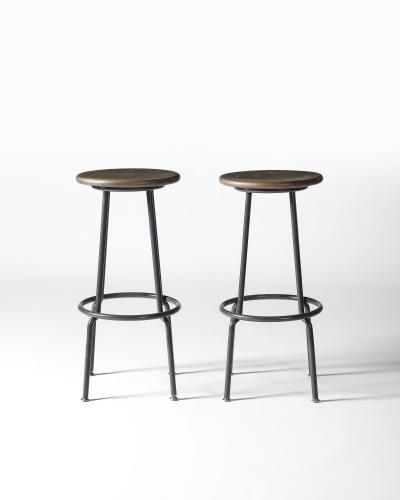 Steel and Brushed Aluminum Stool United States 20th C