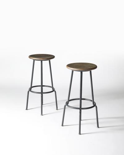 Steel and Brushed Aluminum Stool United States 20th C