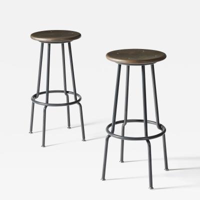 Steel and Brushed Aluminum Stool United States 20th C
