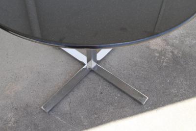 Steelcase 38 Diameter Round Granite Table with Stainless Base