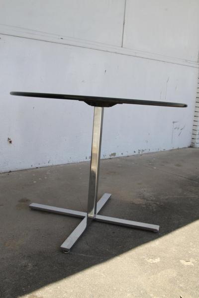 Steelcase 38 Diameter Round Granite Table with Stainless Base