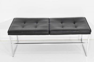 Steelcase Co Bench in Chrome and Leather by Steelcase