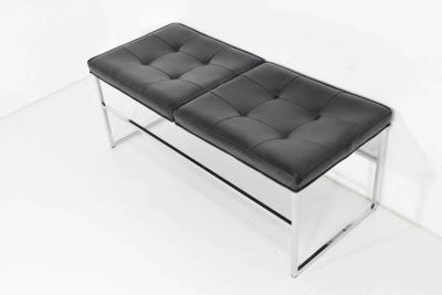 Steelcase Co Bench in Chrome and Leather by Steelcase