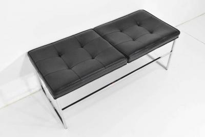 Steelcase Co Bench in Chrome and Leather by Steelcase
