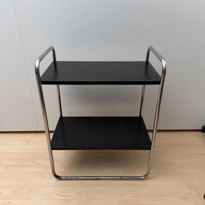 Steeltube Side Table by Mauser Werke Black and Chrome Germany circa 1950