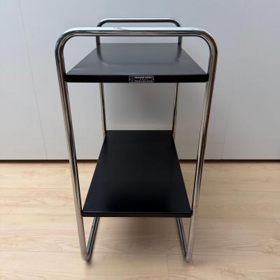 Steeltube Side Table by Mauser Werke Black and Chrome Germany circa 1950