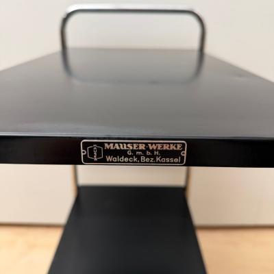 Steeltube Side Table by Mauser Werke Black and Chrome Germany circa 1950