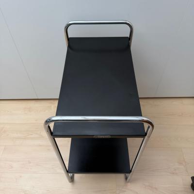 Steeltube Side Table by Mauser Werke Black and Chrome Germany circa 1950