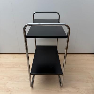 Steeltube Side Table by Mauser Werke Black and Chrome Germany circa 1950