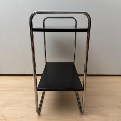 Steeltube Side Table by Mauser Werke Black and Chrome Germany circa 1950