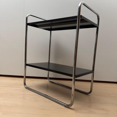 Steeltube Side Table by Mauser Werke Black and Chrome Germany circa 1950