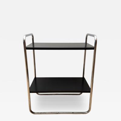 Steeltube Side Table by Mauser Werke Black and Chrome Germany circa 1950