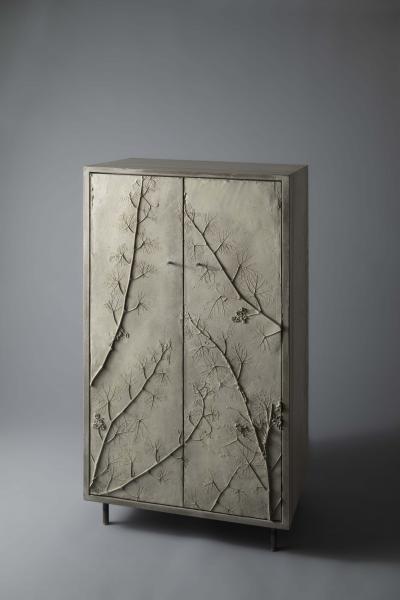 Stefan Buxbaum WELSH RIESLING concrete cabinet cupboard with plant imprints