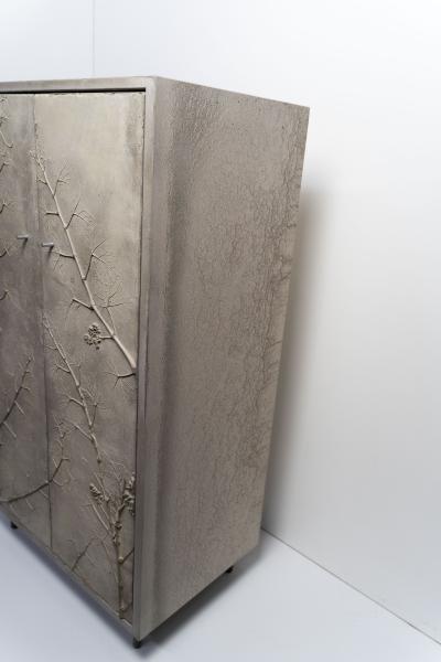 Stefan Buxbaum WELSH RIESLING concrete cabinet cupboard with plant imprints