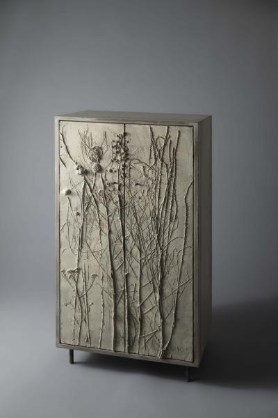 Stefan Buxbaum WILD MEADOW concrete cabinet cupboard with plant imprints