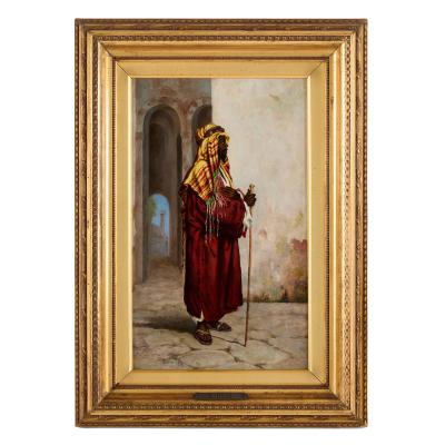 Stefano Ussi The Algerian an Orientalist Oil Painting by Stefano Ussi