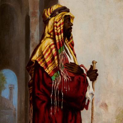 Stefano Ussi The Algerian an Orientalist Oil Painting by Stefano Ussi