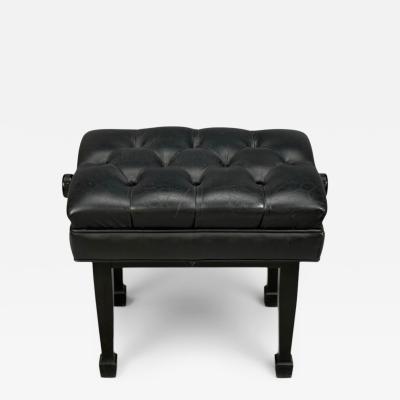 Steinway and Sons Adjustable Piano Bench Ebonized Wood Leather 2010s