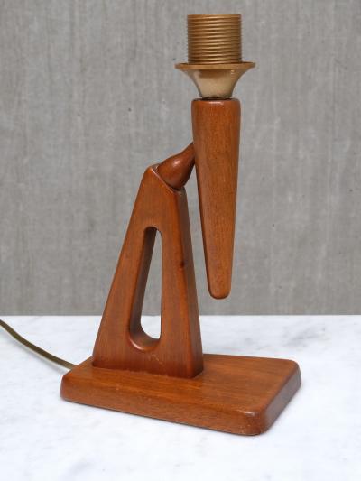 Steneby Hemsl jdsf rening Sculptural Steneby Hemsl jdsf rening Table Lamp in Teak Swedish Modern 1950s