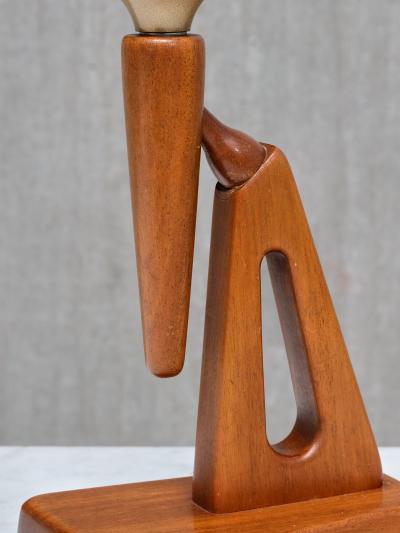 Steneby Hemsl jdsf rening Sculptural Steneby Hemsl jdsf rening Table Lamp in Teak Swedish Modern 1950s