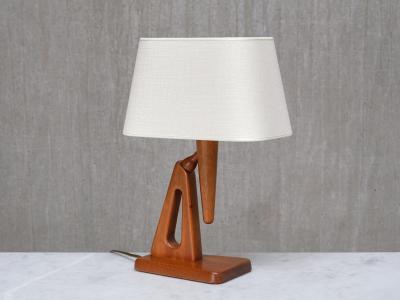 Steneby Hemsl jdsf rening Sculptural Steneby Hemsl jdsf rening Table Lamp in Teak Swedish Modern 1950s