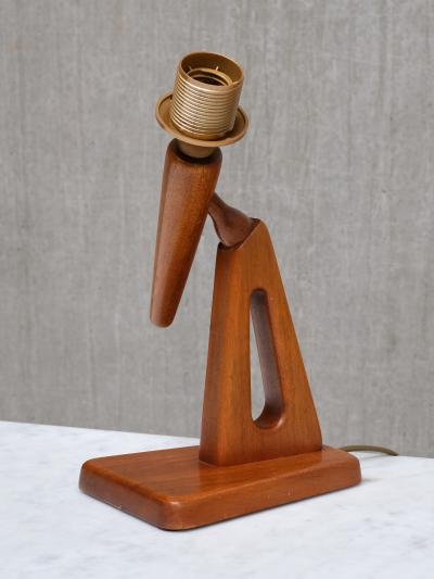 Steneby Hemsl jdsf rening Sculptural Steneby Hemsl jdsf rening Table Lamp in Teak Swedish Modern 1950s