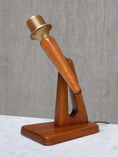 Steneby Hemsl jdsf rening Sculptural Steneby Hemsl jdsf rening Table Lamp in Teak Swedish Modern 1950s