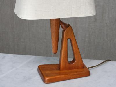 Steneby Hemsl jdsf rening Sculptural Steneby Hemsl jdsf rening Table Lamp in Teak Swedish Modern 1950s