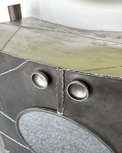 Stephane Ducatteau Brutalist Cabinet Steel and Copper by St phane Ducatteau France 2000
