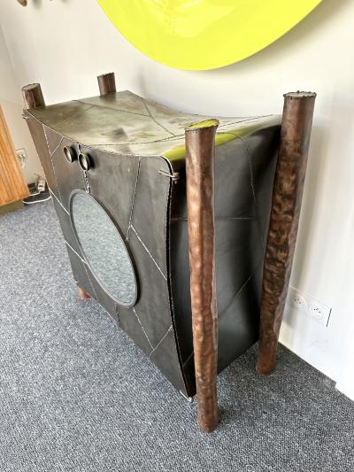 Stephane Ducatteau Brutalist Cabinet Steel and Copper by St phane Ducatteau France 2000