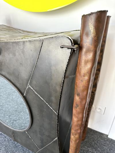 Stephane Ducatteau Brutalist Cabinet Steel and Copper by St phane Ducatteau France 2000