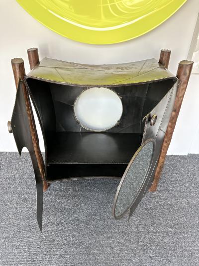 Stephane Ducatteau Brutalist Cabinet Steel and Copper by St phane Ducatteau France 2000