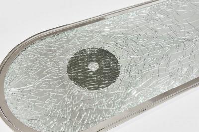 Stephen Chase Stephen Chase Cracked Glass Racetrack Table USA c 1980