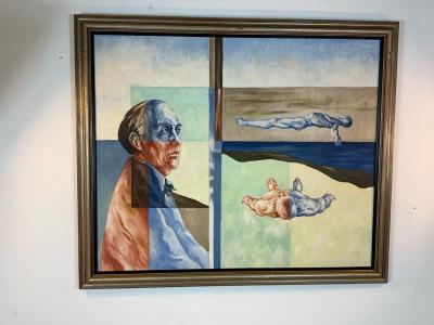 Stephen Missal HYPNOTIC 1960s PAINTING TITLED TRANSCENDENTAL II BY STEPHEN MISSAL