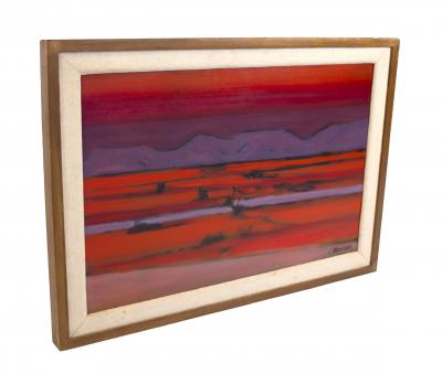 Stephen Thomas Rascoe Stephen Thomas Rascoe Abstract Landscape Painting 1970s Sierra Madre Texas Art