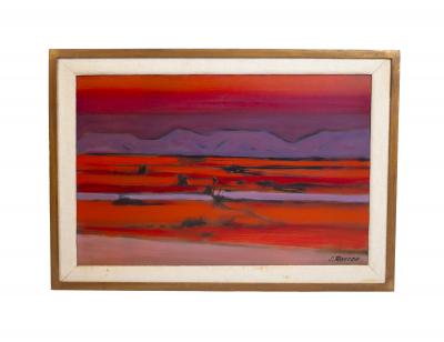 Stephen Thomas Rascoe Stephen Thomas Rascoe Abstract Landscape Painting 1970s Sierra Madre Texas Art