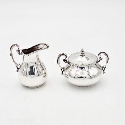 Sterling Cream and Sugar Mexico circa 1930