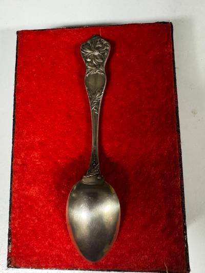 Sterling Silver 6 Floral Etched Spoon