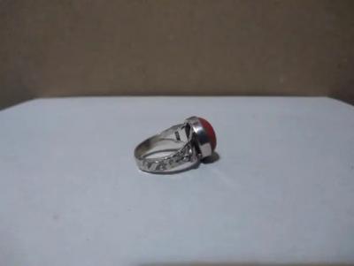 Sterling Silver And Coral size 8 ring