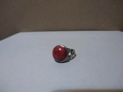 Sterling Silver And Coral size 8 ring