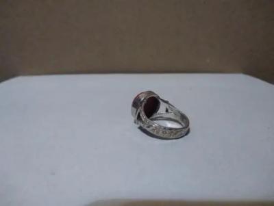 Sterling Silver And Coral size 8 ring