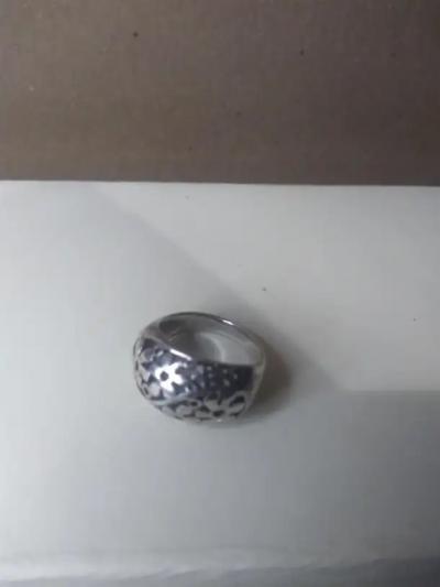 Sterling Silver Dome Shaped Filligree Ring size 6