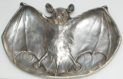 Sterling Silver Flying Bat Vide Poche Trinket Tray
