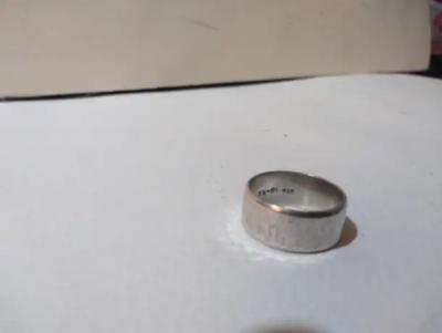 Sterling Silver Hammered Finish Band Ring Size 8