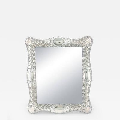 Sterling Silver Rectangle Framed Beveled Glass Table Mirror