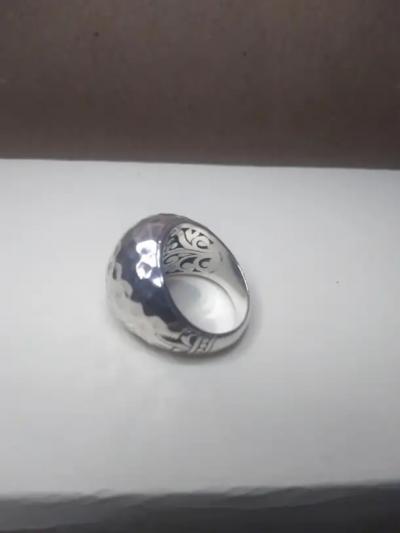Sterling Silver Ring with Hammered Finish size 8