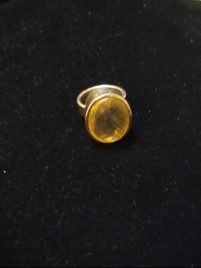 Sterling Silver Rutilated Quartz Size 8 Ring
