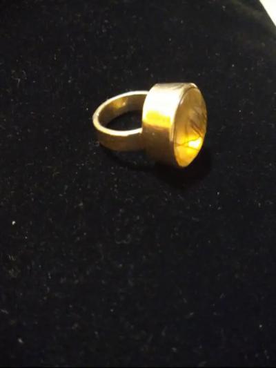Sterling Silver Rutilated Quartz Size 8 Ring