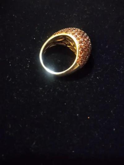 Sterling Silver Signed SG Pave Garnet Ring size 7 75